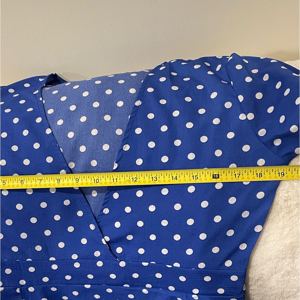 Blue Polka Dot Maxi Dress - Picture 6 of 10